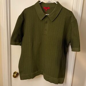 Men’s Zane Olive Textured Polo Shirt